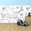 Panneau mural PVC fresque murale à colorier effaçable à sec Motif Espace pour enfants bas de mur chambre