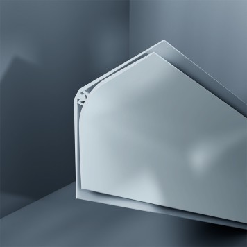 Congé d'angle interne PVC bleu breeze 30 mm x 30 mm en 2 parties Altro pour habillage angle panneaux muraux épaisseur 2,5 mm
