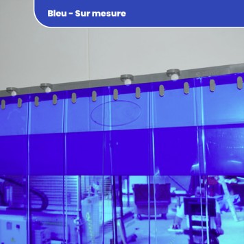 Rideau standard bleu transparent sur mesure 2