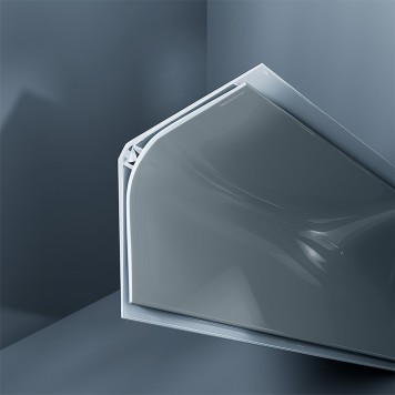 Congé d'angle interne PVC gris distant thunder 30 mm x 30 mm en 2 parties Altro pour habillage angle panneaux muraux épaisseur 2,5 mm