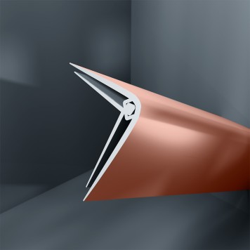 Baguette d'angle externe (sortant) PVC orange clay 40 mm x 40 mm en 2 parties ALTRO pour panneaux muraux épaisseur 2,5 mm