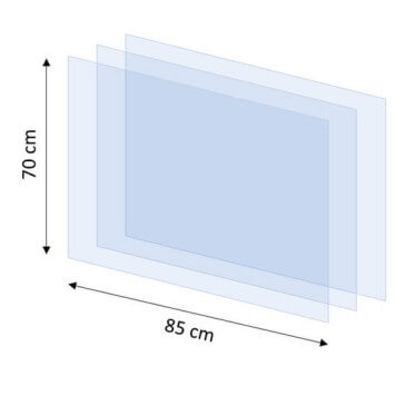 Lot de 3 ecrans protection covid 850 x 700mm 
