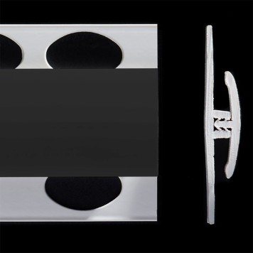Profilé de jonction noir brillant 2 parties pour panneaux muraux ALTRO de 2,5 mm d'épaisseur