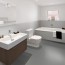 Réalisation paroi salle de bain avec Panneau mural décoratif intérieur PVC Satiné Gris "Echo" Altro Whiterock Satins