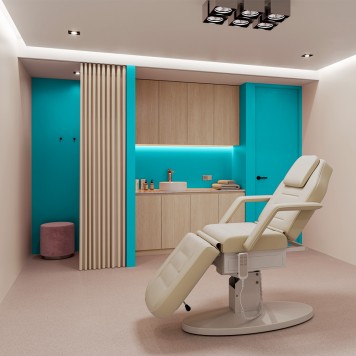 Réalisation parois de douche avec Panneau mural décoratif intérieur PVC Satiné Bleu Jade "Vibrance" Altro Whiterock Satins