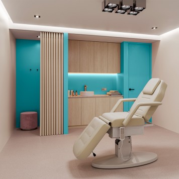 Réalisation parois de douche avec Panneau mural décoratif intérieur PVC Satiné Bleu Jade "Vibrance" Altro Whiterock Satins