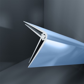 Baguette d'angle externe (sortant) PVC bleu slip stream 40 mm x 40 mm en 2 parties ALTRO pour panneaux muraux épaisseur 2,5 mm