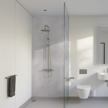 Panneau mural PVC Béton Gris Clair ou Pierre Grise pour salle de bain