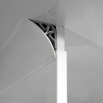 Anglerond blanc profilés mâle femelle pour-arrondir les angles avec support