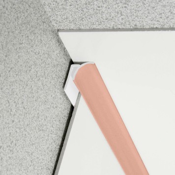 Congé d'angle interne orange clay pour plaques PVC épaisseur 2-3 mm en situation