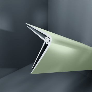 Baguette d'angle externe (sortant) PVC vert serenity 40 mm x 40 mm en 2 parties ALTRO pour panneaux muraux épaisseur 2,5 mm