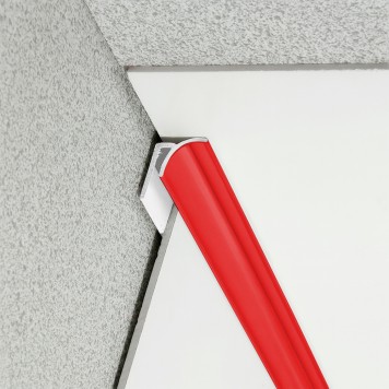 Congé d'angle interne rouge moulin rouge pour plaques PVC épaisseur 2-3 mm en situation