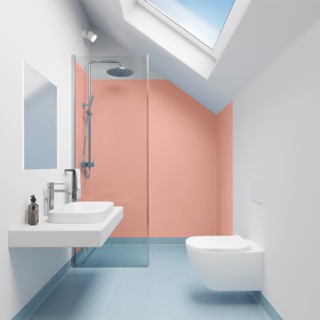 Panneau mural décoratif intérieur PVC Satiné Orange "Clay" Altro Whiterock Satins pour salle de bain 2