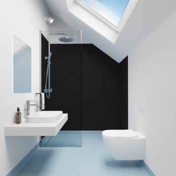 Panneau mural décoratif intérieur PVC Satiné Noir "Dakota" Altro Whiterock Satins pour salle de bain 2