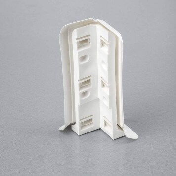 Angle externe blanc et embase pour Plinthe adhésive étanche