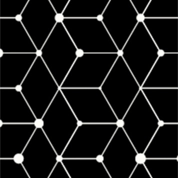 Dalles acoustiques noires avec motif cube 2D
