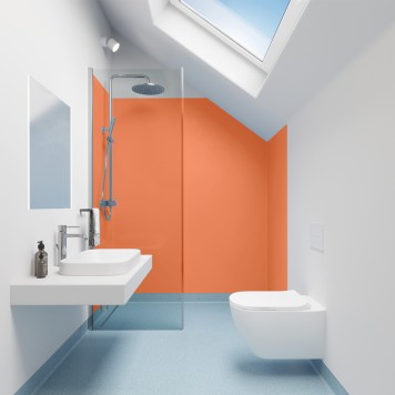 Panneau mural décoratif intérieur PVC Satiné Orange "Bergamot" Altro Whiterock Satins pour salle de bains 2