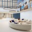 Réalisation crédence cuisine avec Panneau mural décoratif intérieur PVC Satiné Bleu Draguée "Clarity" Altro Whiterock Satins