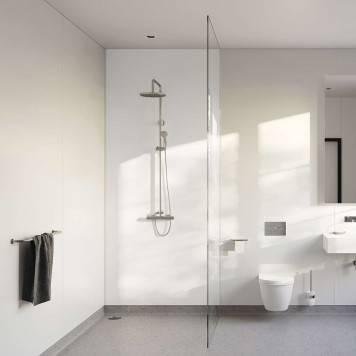 Panneau mural décoratif intérieur PVC Satiné Beige Clair "Linen" Altro Whiterock Satins pour salle de bain